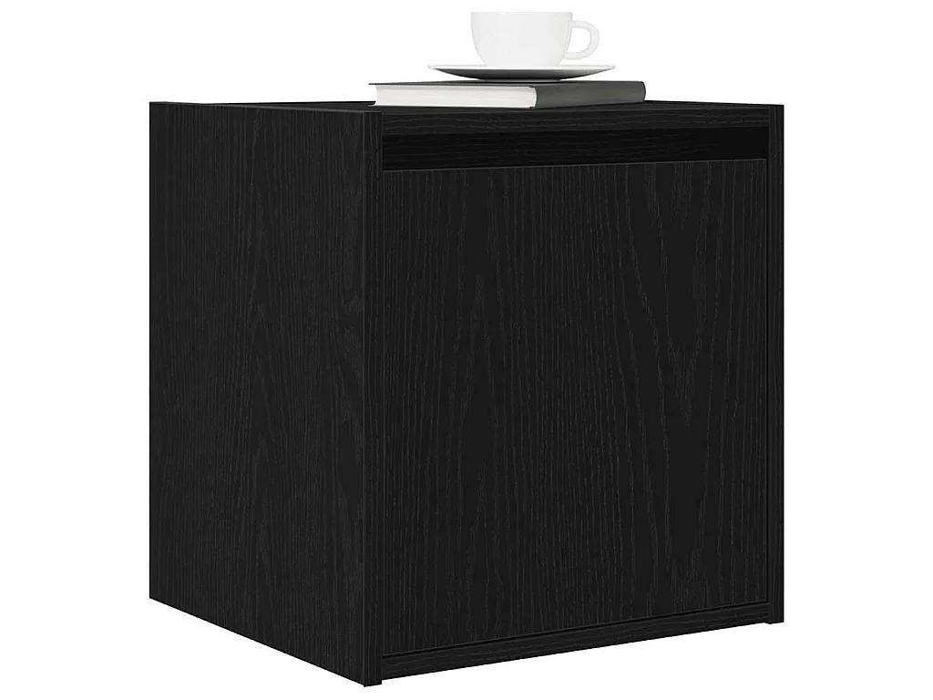 Mesilla de noche de pared negra 38x34x40 cm