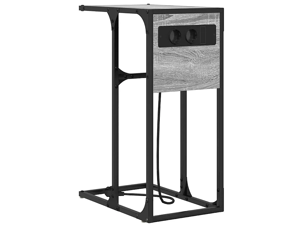 Mesa de Noche Gris sonoma Madera contrachapada