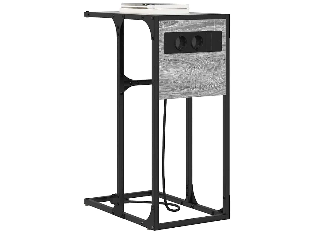 Mesa de Noche Gris sonoma Madera contrachapada
