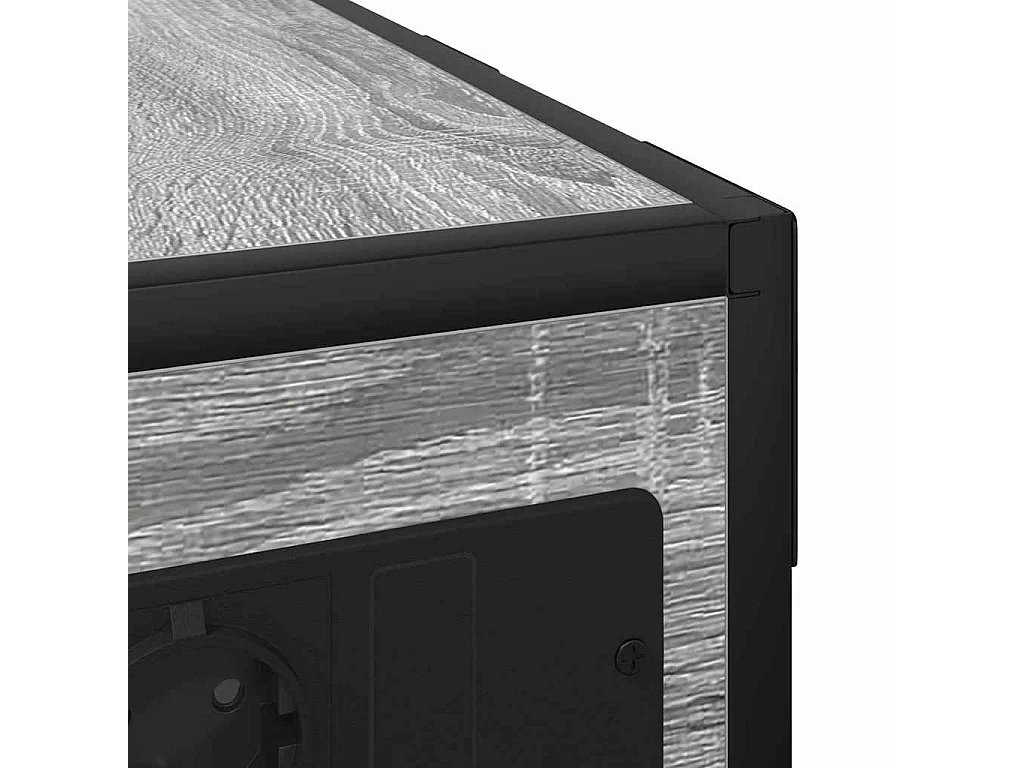 Mesa de Noche Gris sonoma Madera contrachapada