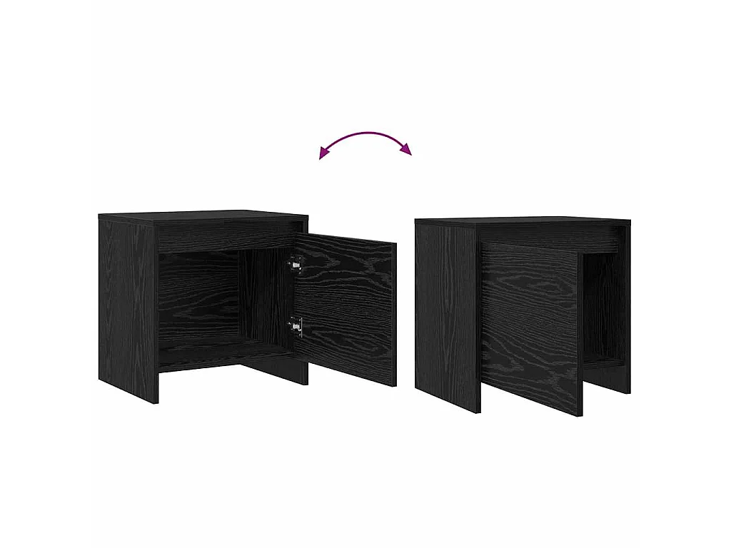 Armario de Noche Roble Negro 45 x 34 x 44,5 cm