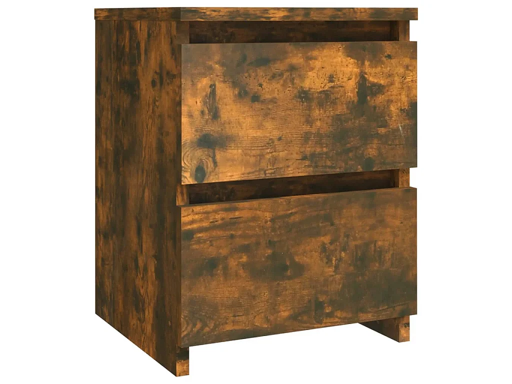 Table de chevet en chêne fumé 30x30x40 cm bois d'ingénierie