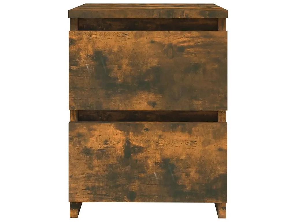 Table de chevet en chêne fumé 30x30x40 cm bois d'ingénierie