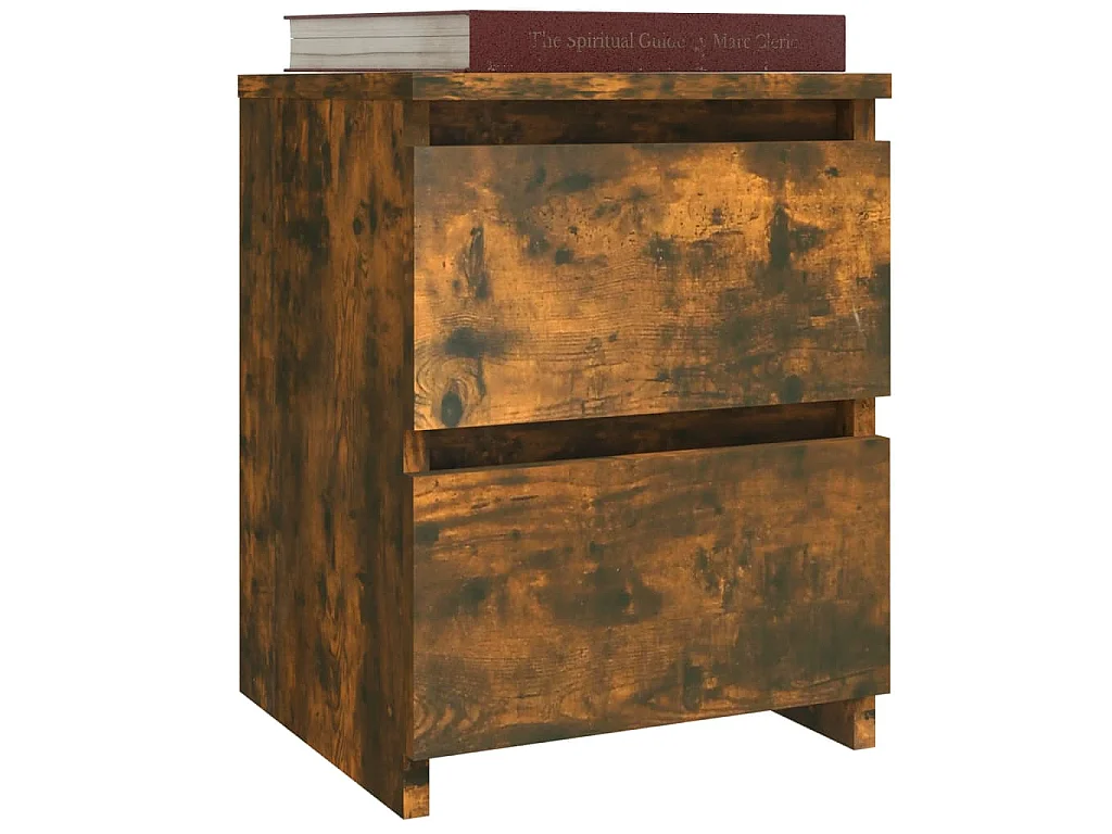 Table de chevet en chêne fumé 30x30x40 cm bois d'ingénierie