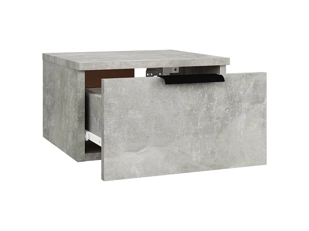 Table de chevet murale Gris béton 34x30x20 cm
