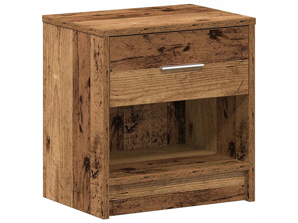 Table de chevet avec tiroir en bois ancien 39x28x41 cm