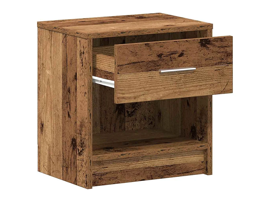 Table de chevet avec tiroir en bois ancien 39x28x41 cm