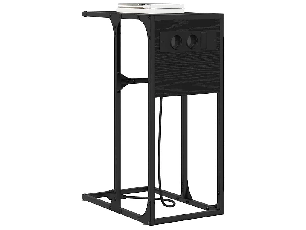Mesa de Noche Roble negro Madera contrachapada
