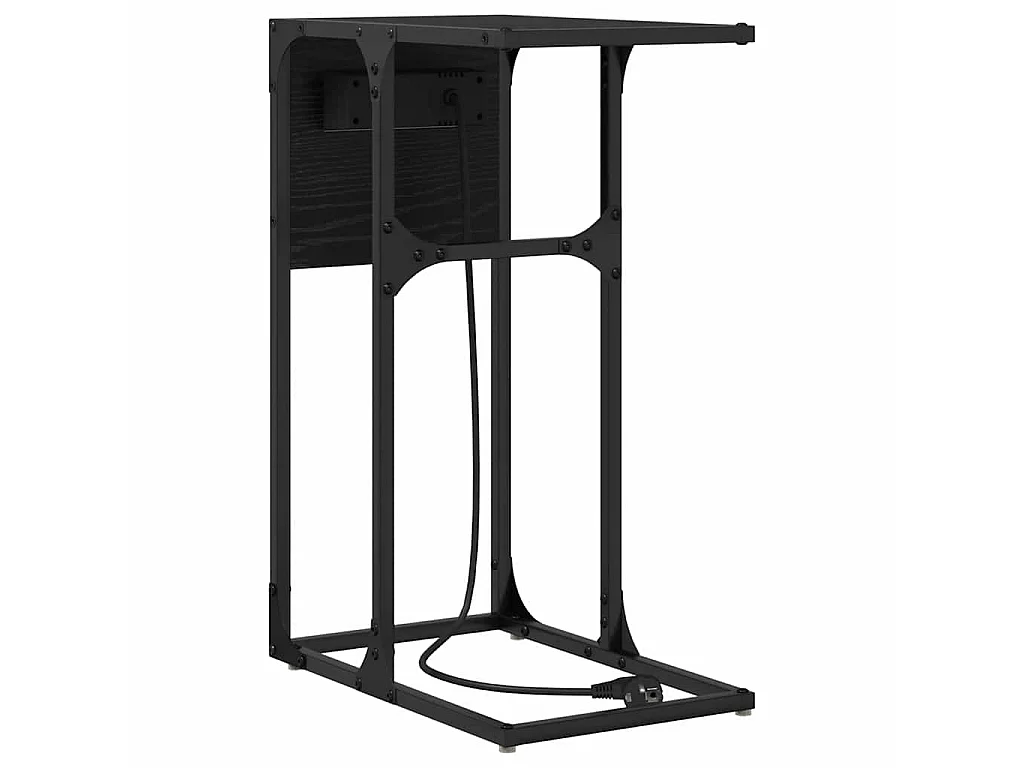 Mesa de Noche Roble negro Madera contrachapada
