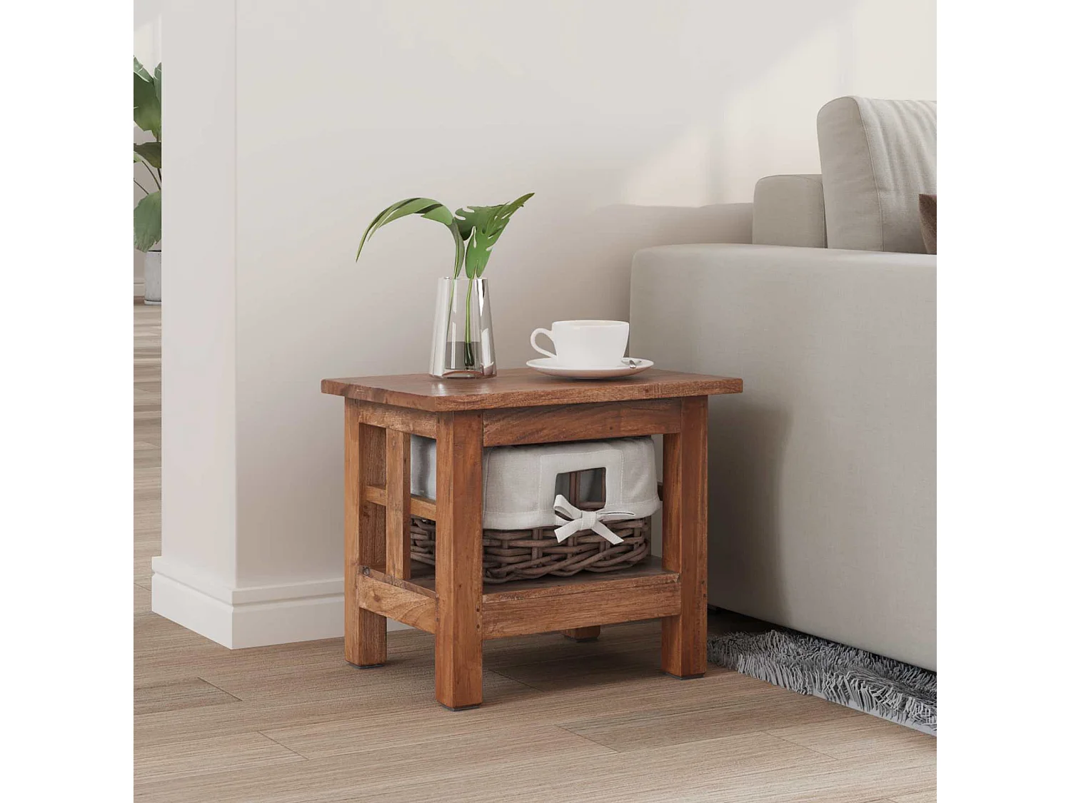 Mesa lateral Marrón Madera maciza de Caoba