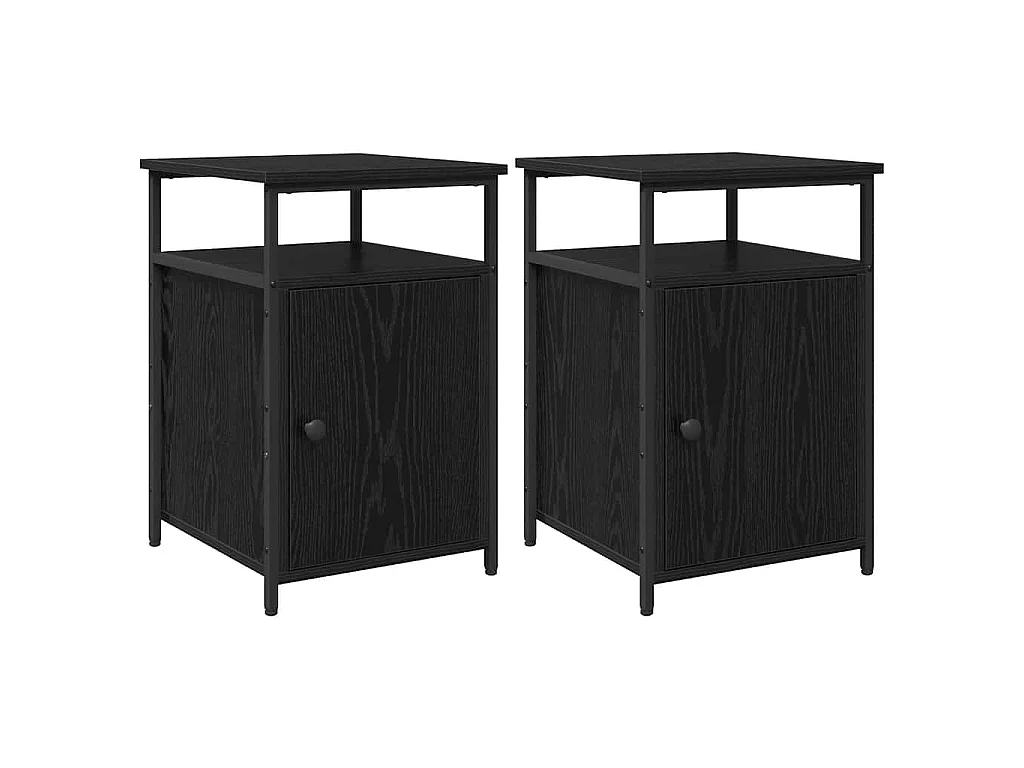 Armario de Noche Roble negro Madera contrachapada