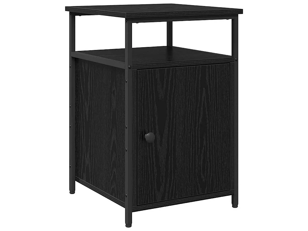 Armario de Noche Roble negro Madera contrachapada