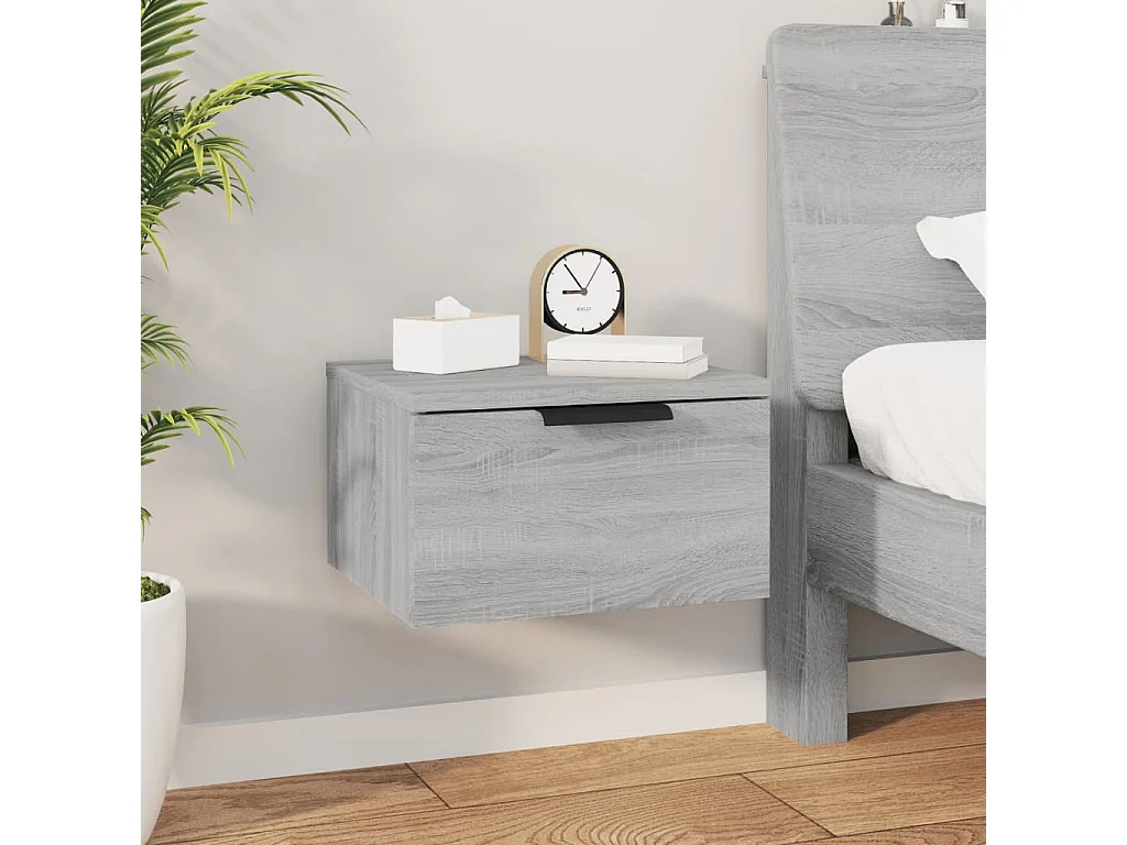Table de chevet murale Sonoma gris 34x30x20 cm