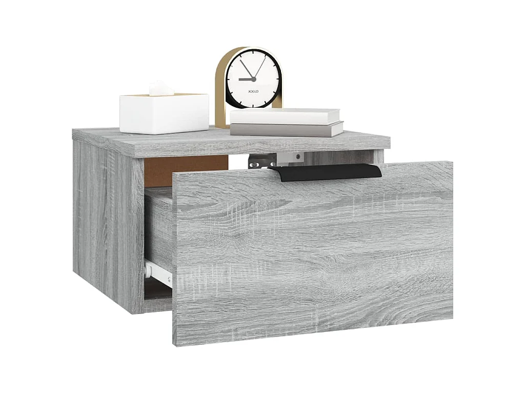 Table de chevet murale Sonoma gris 34x30x20 cm