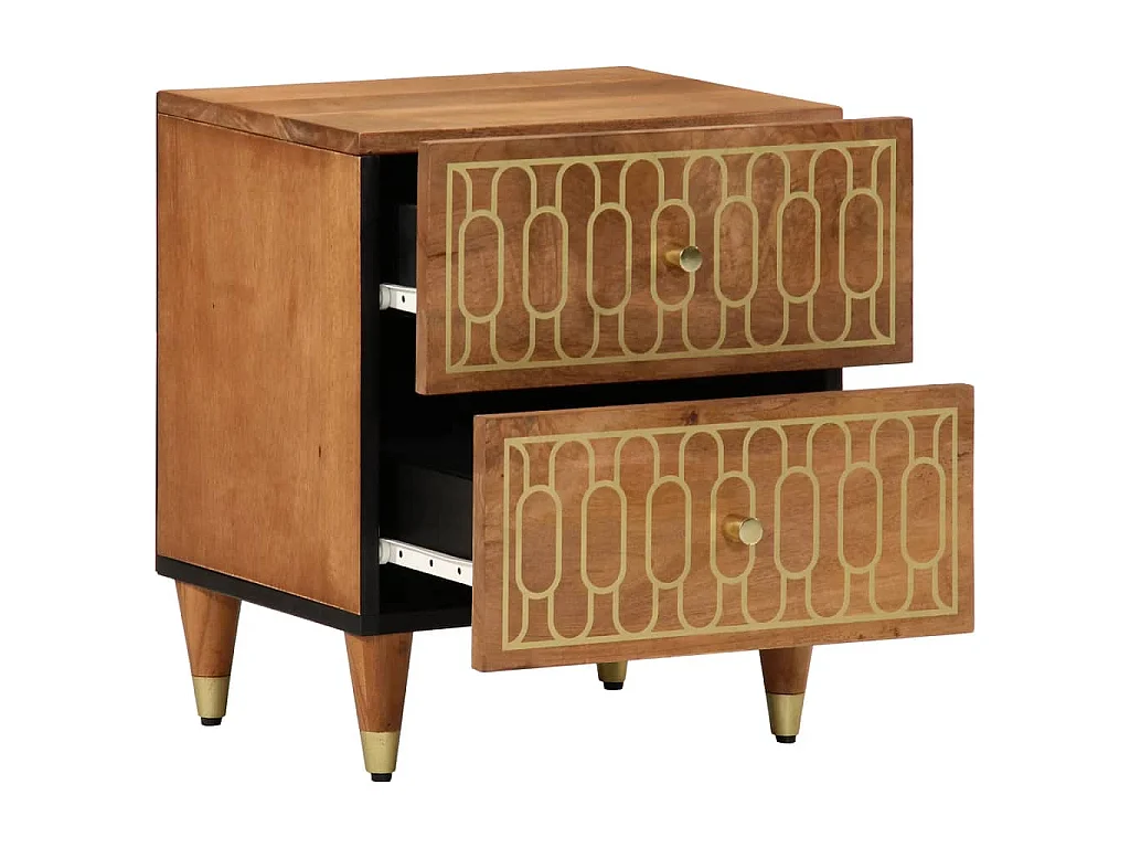 Tables de chevet 2 pièces 40x33x46 cm Bois de manguier solide