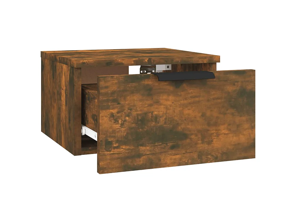 Table de chevet murale Chêne fumé 34x30x20 cm