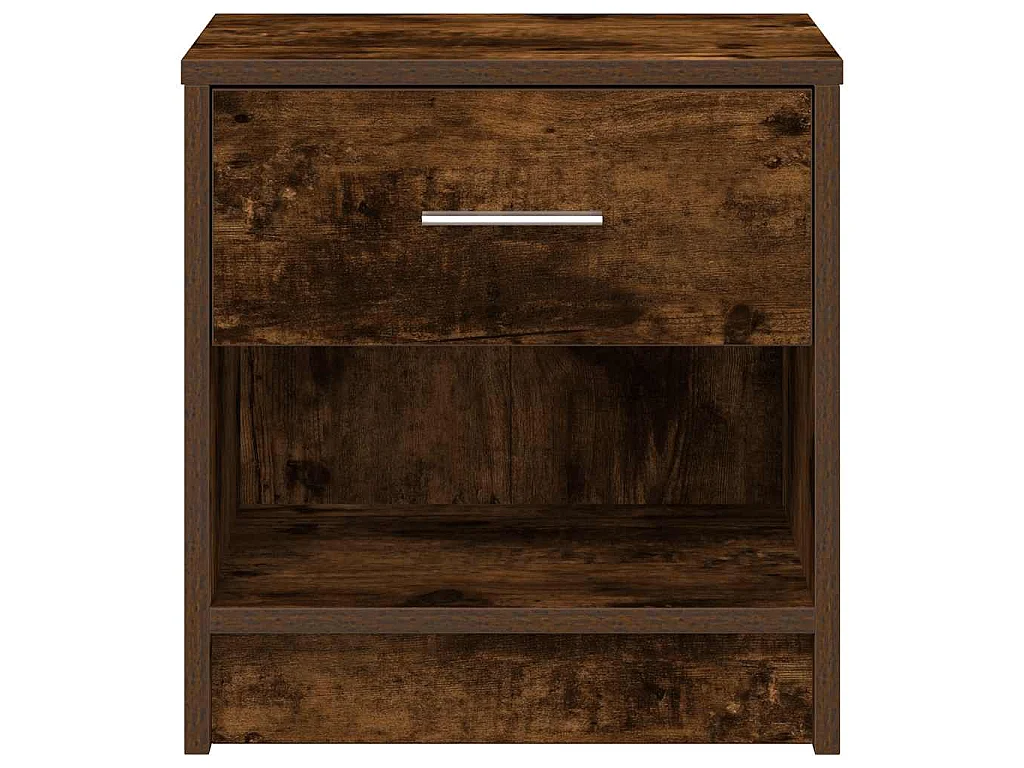 Tables de chevet 2 pièces avec tiroir chêne fumé 39x28x41 cm
