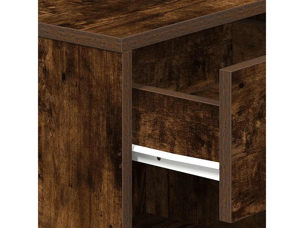 Tables de chevet 2 pièces avec tiroir chêne fumé 39x28x41 cm