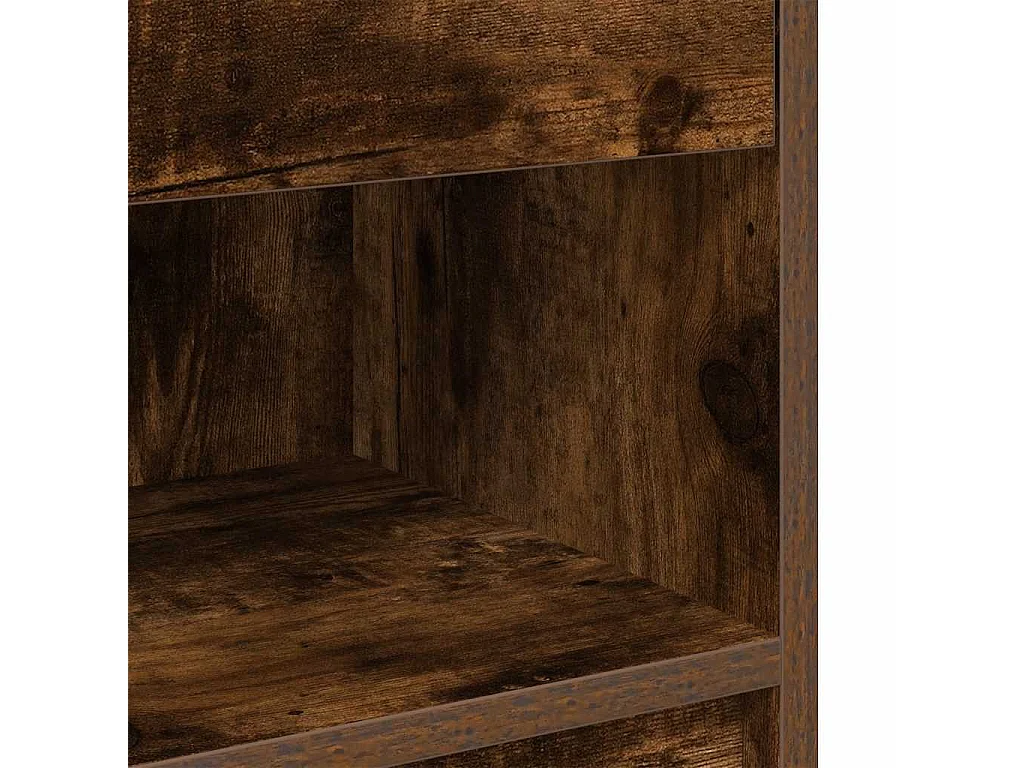 Tables de chevet 2 pièces avec tiroir chêne fumé 39x28x41 cm