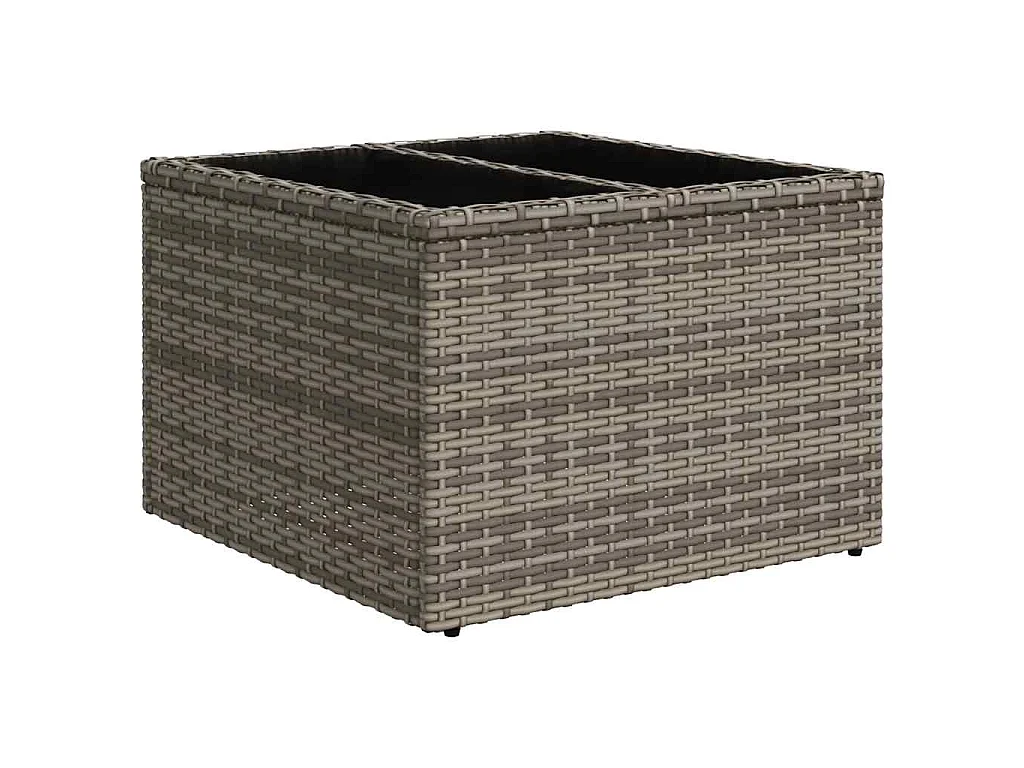 Set de muebles de jardín 6 piezas y cojines ratán sintético gris