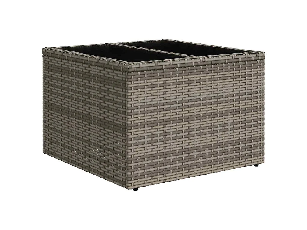 Set de muebles de jardín 6 piezas y cojines ratán sintético gris