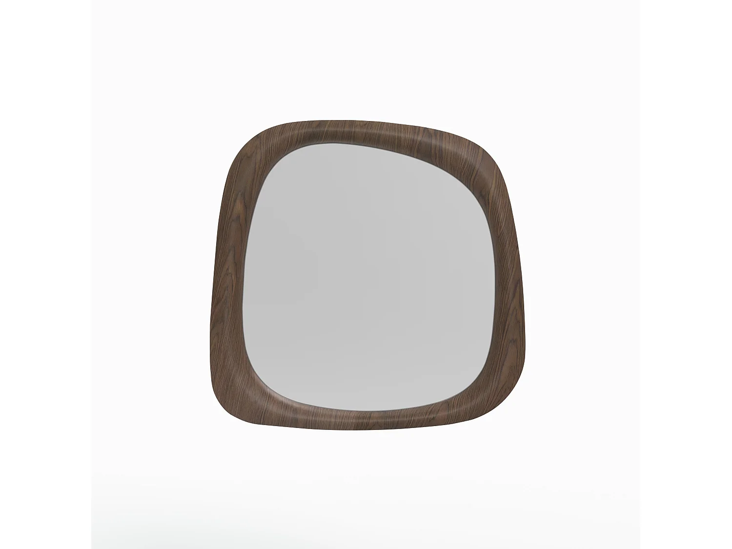 Miroir carré en placage noyer, 90 x 90 cm - Yoko