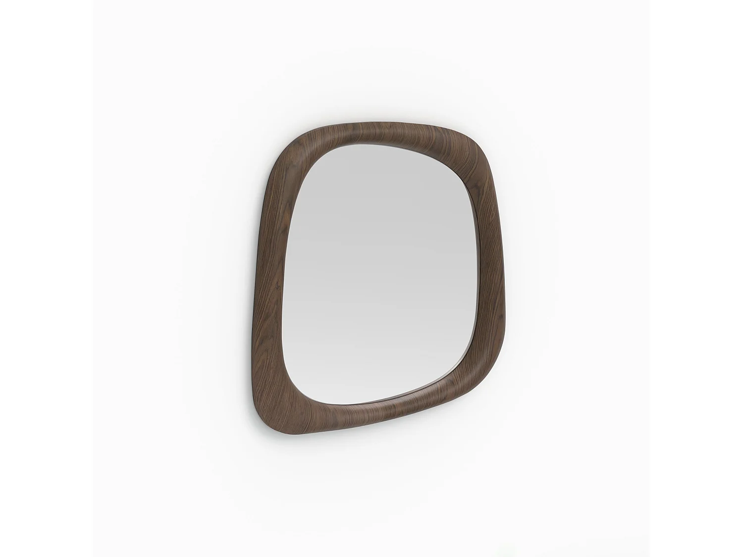 Miroir carré en placage noyer, 90 x 90 cm - Yoko