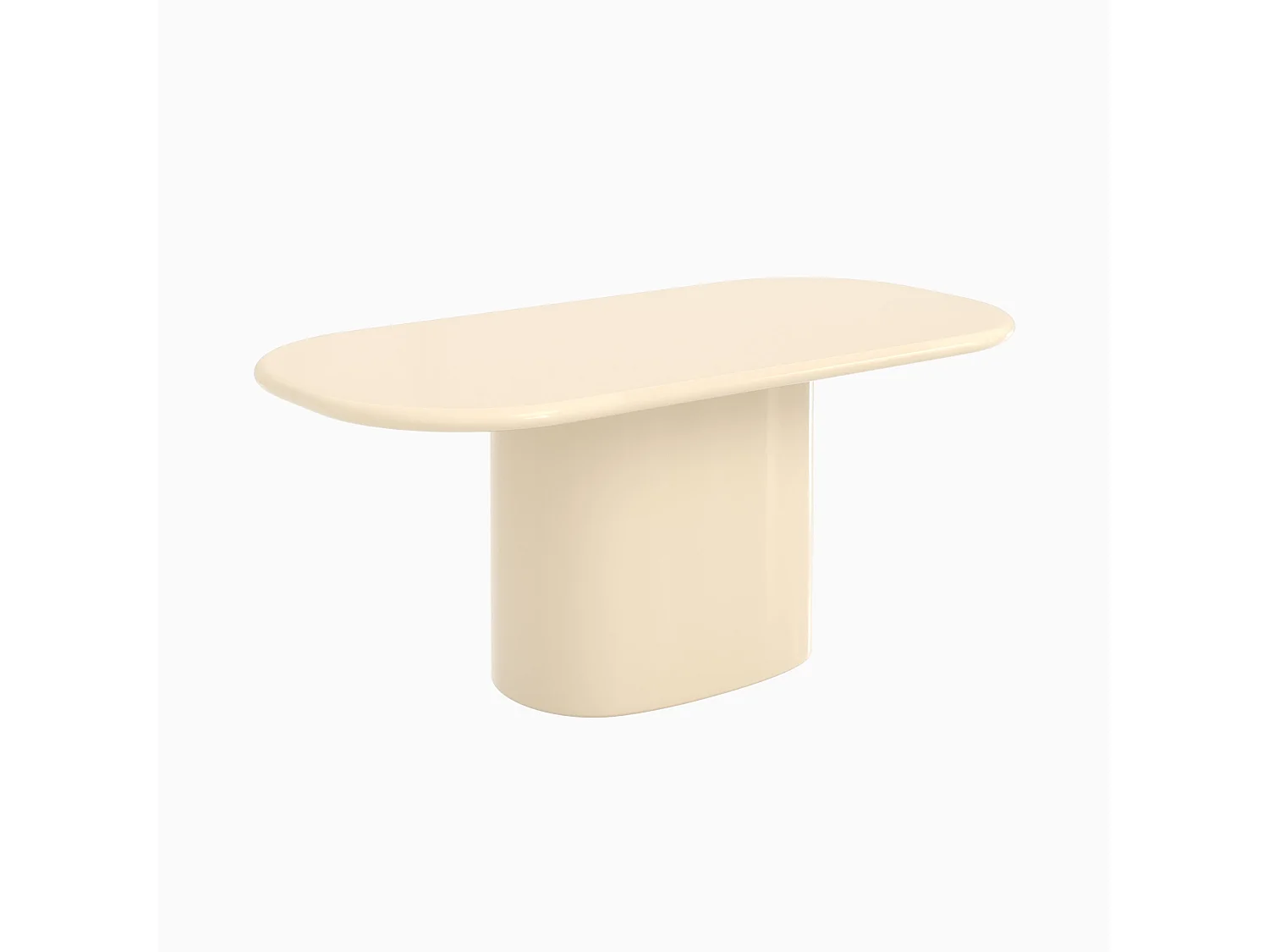 Table rectangulaire laquée blanche en MDF, 6 personnes - Lydia
