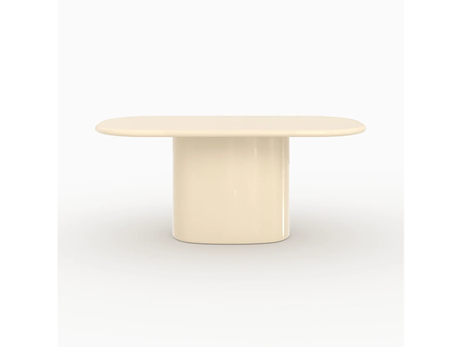 Table rectangulaire laquée blanche en MDF, 6 personnes - Lydia
