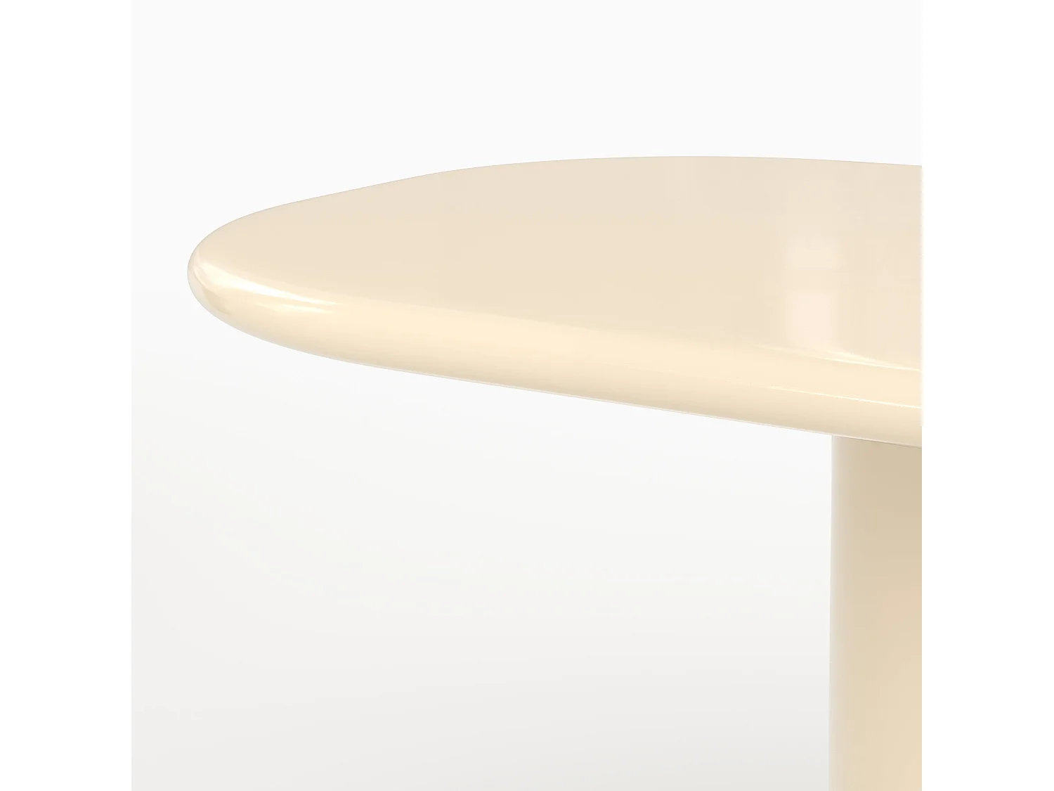 Table rectangulaire laquée blanche en MDF, 6 personnes - Lydia