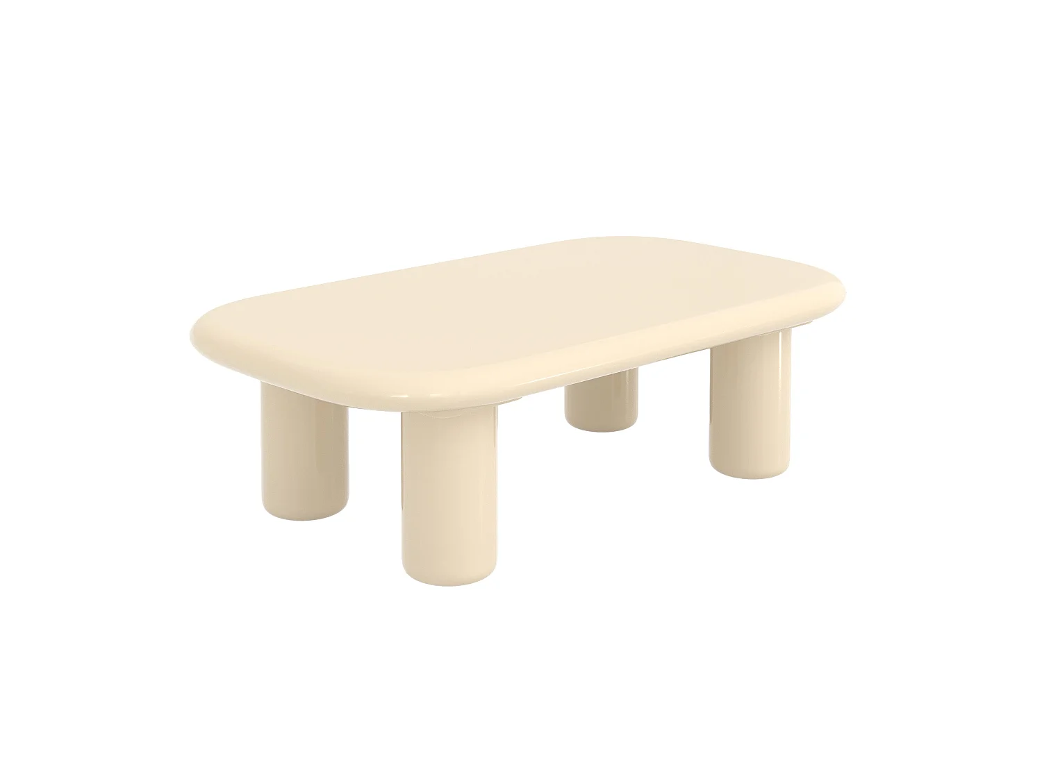 Rechteckiger, weiß lackierter MDF-Couchtisch - Lolly