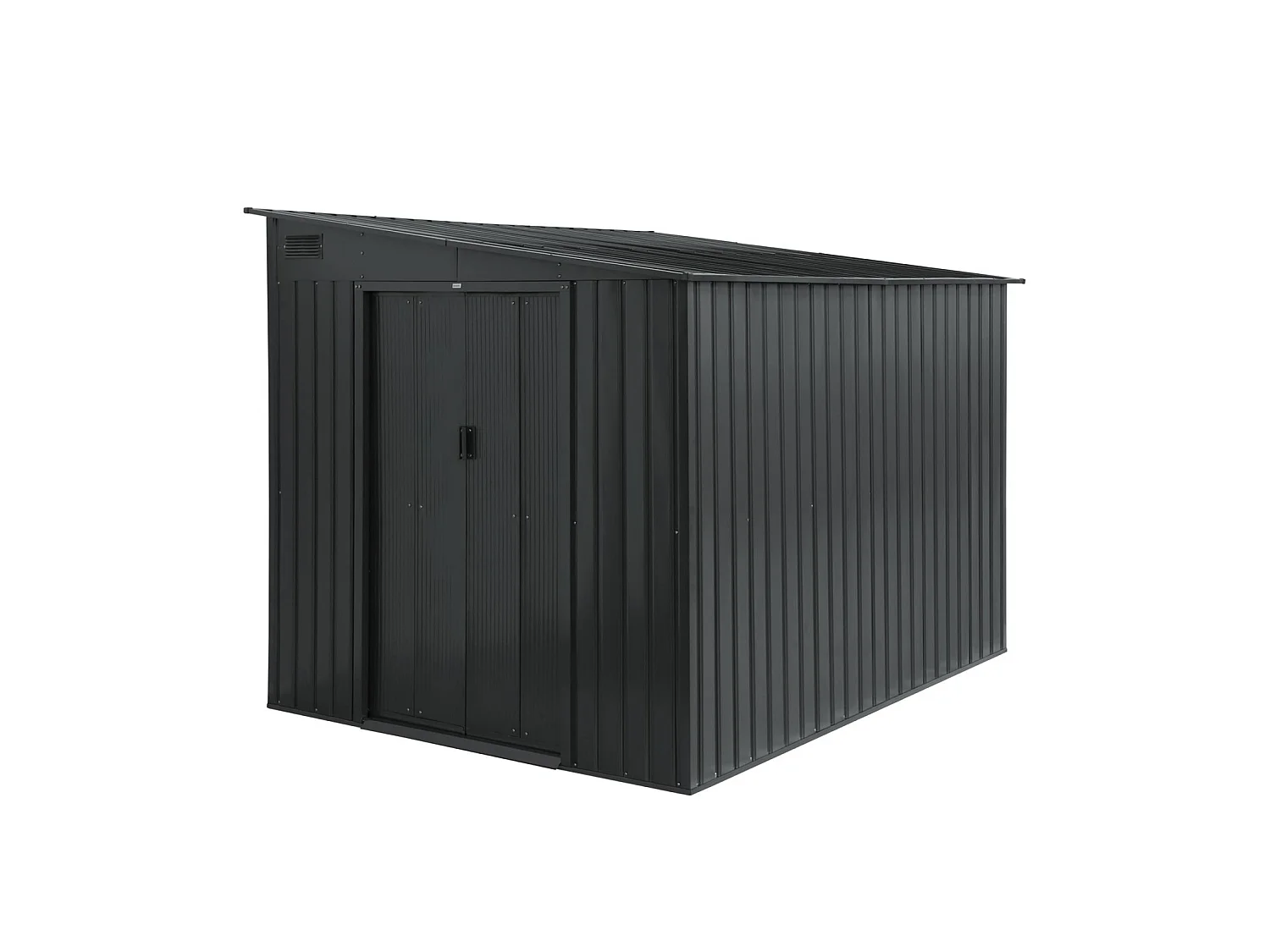 Abri de jardin acier 5.5m² avec kit d'ancrage anthracite L 258 x l 212.5 x H 195cm - Lome