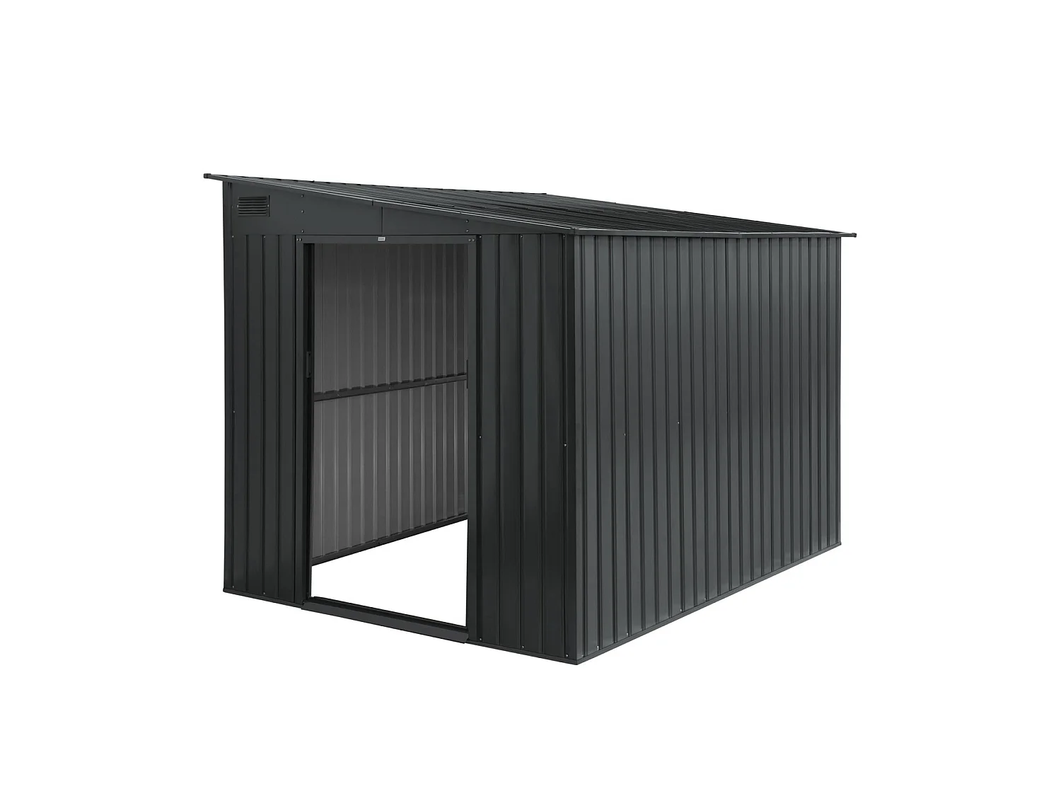 Abri de jardin acier 5.5m² avec kit d'ancrage anthracite L 258 x l 212.5 x H 195cm - Lome