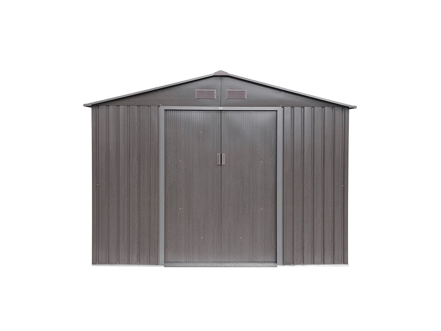 Caseta de jardín metálico, 5.39m² madera gris