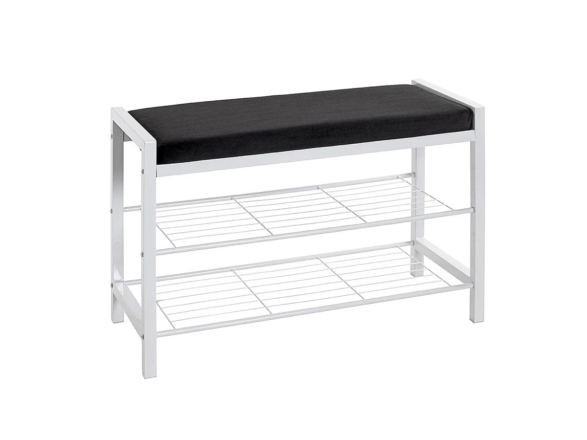 Banc Rangement à Chaussures "Elia" 75cm Blanc & Noir