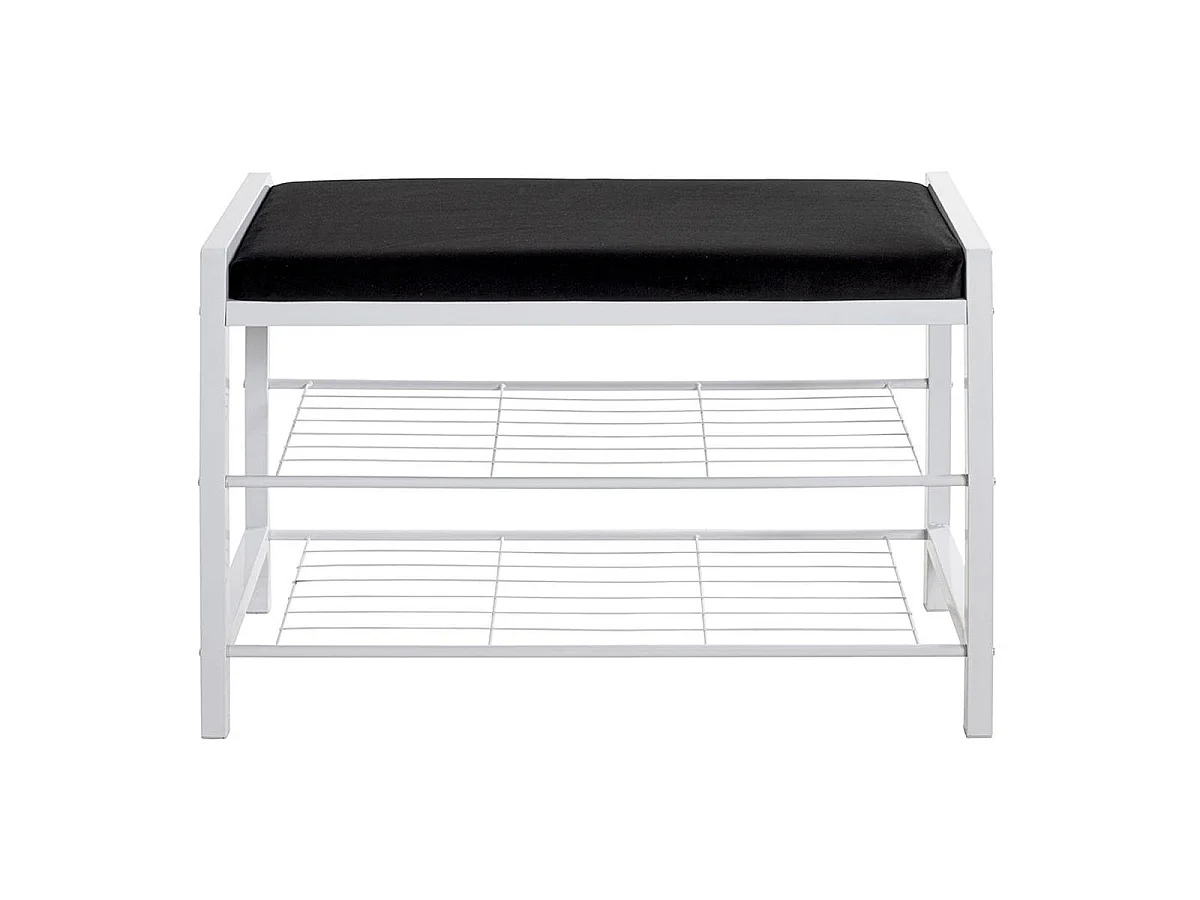 Banc Rangement à Chaussures "Elia" 75cm Blanc & Noir