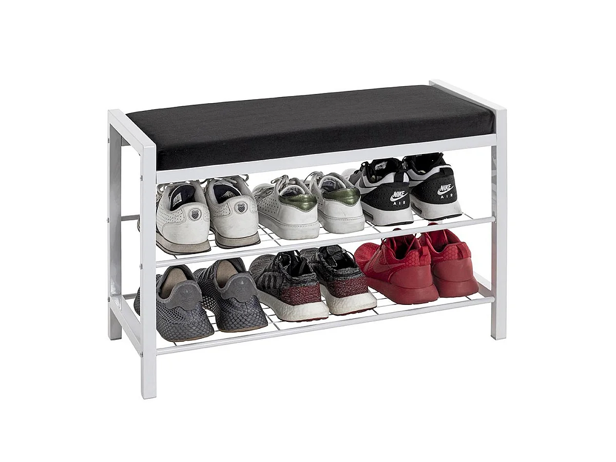 Banc Rangement à Chaussures "Elia" 75cm Blanc & Noir