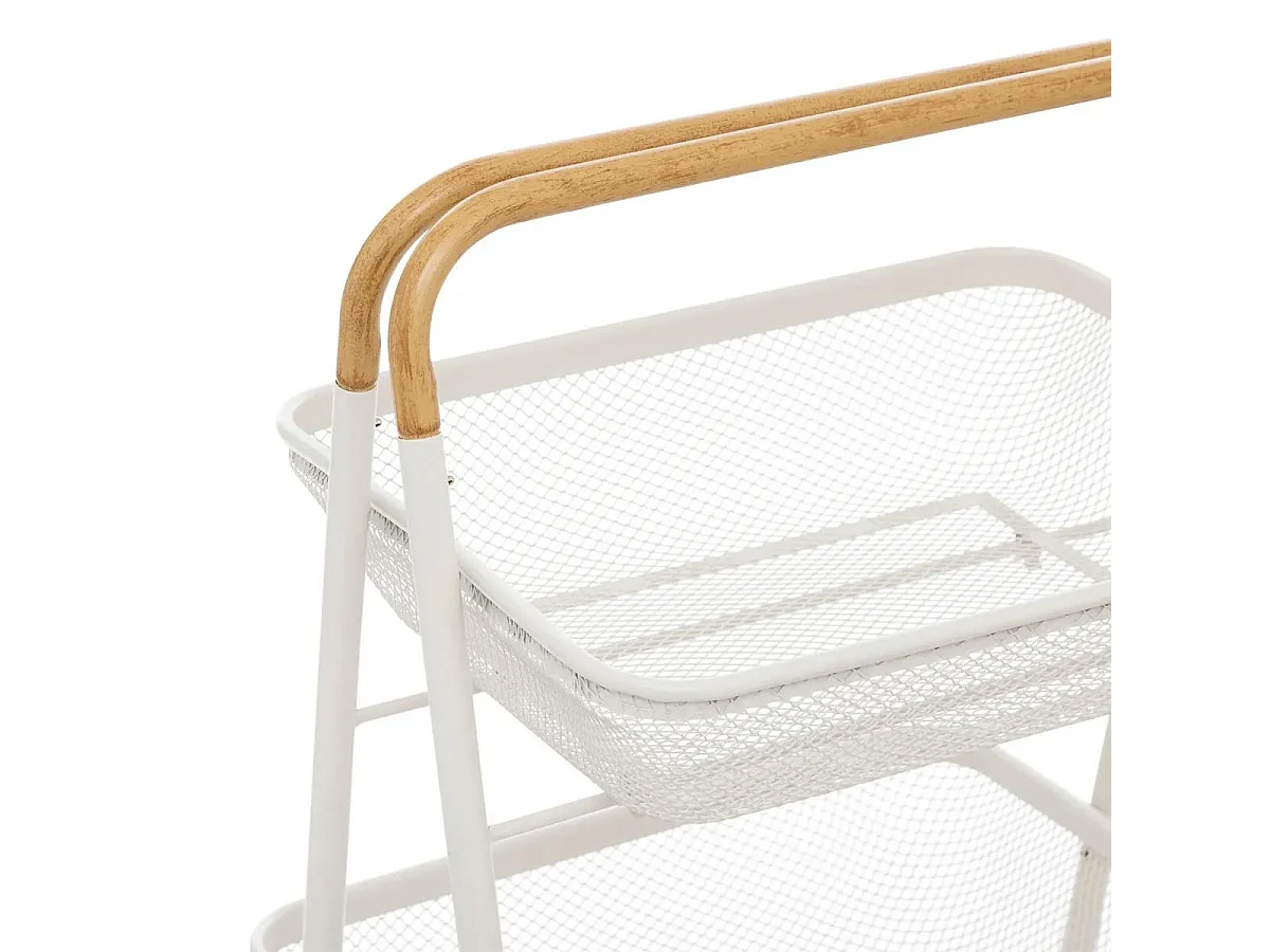 Desserte de Cuisine 3 Niveaux "Mayaj" 86cm Beige