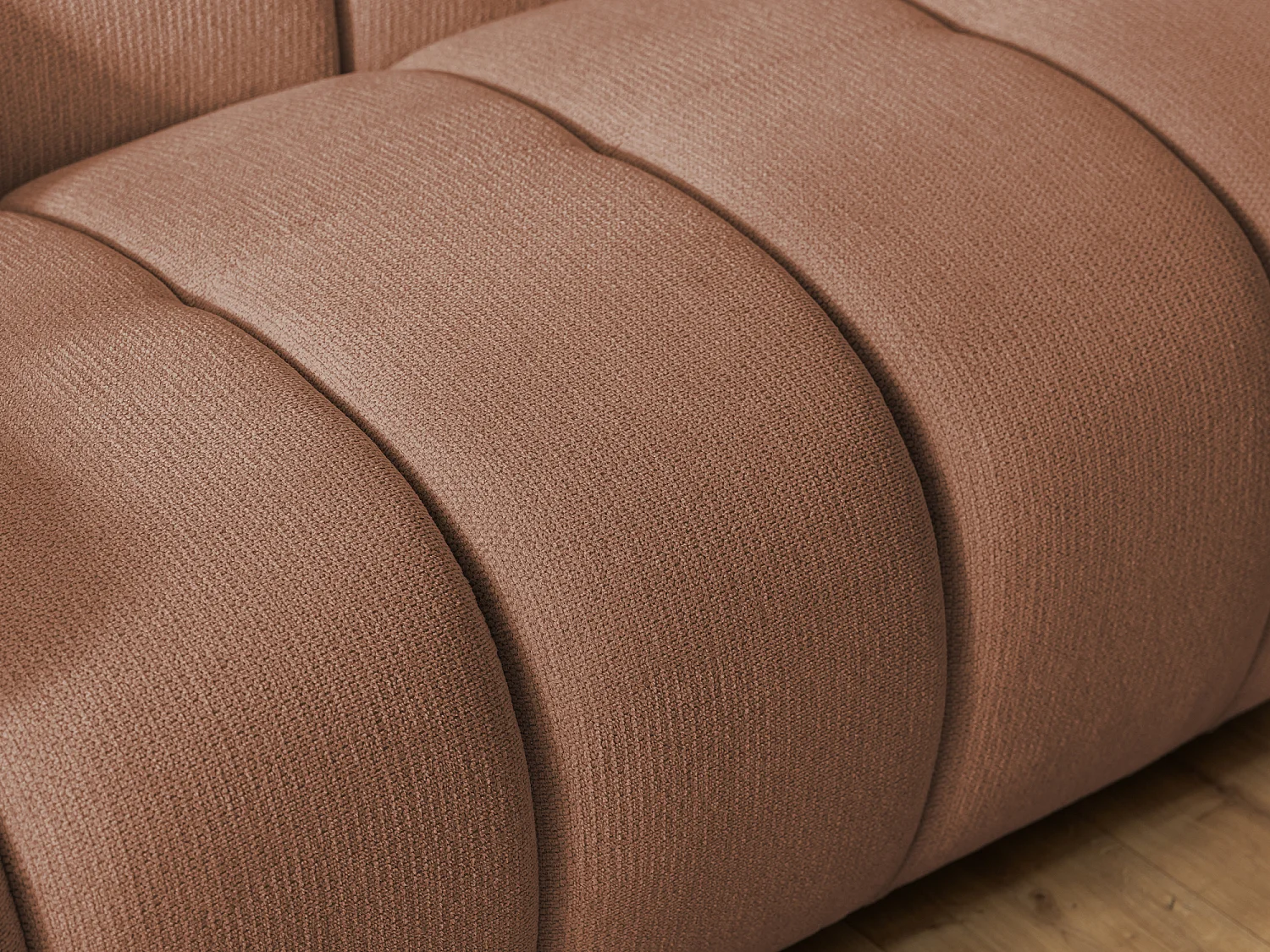 Ensemble de canapés 2+1 (2 places et fauteuil) en tissu structuré doux, au design moderne et à l’aspect matelassé NUBIRA