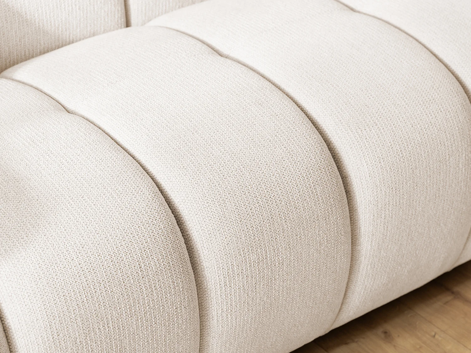 Fauteuil confortable au design moderne, avec un revêtement en tissu texturé doux et un capitonnage profond en style bubble - NUBIRA