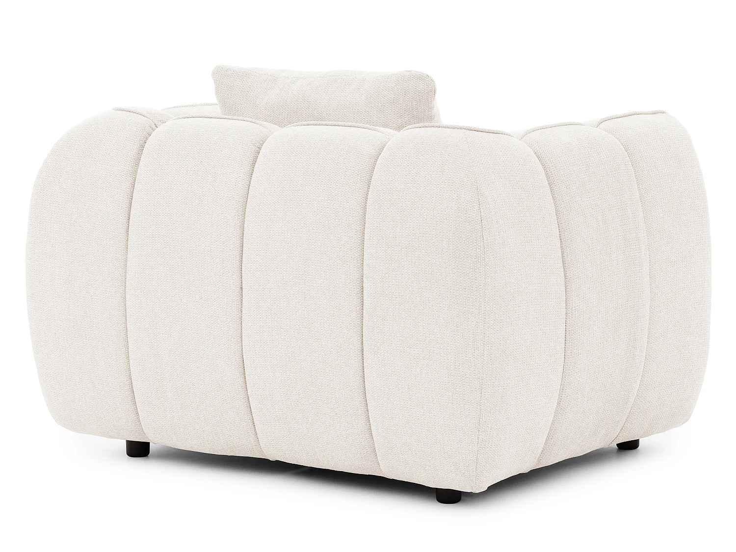 Fauteuil confortable au design moderne, avec un revêtement en tissu texturé doux et un capitonnage profond en style bubble - NUBIRA
