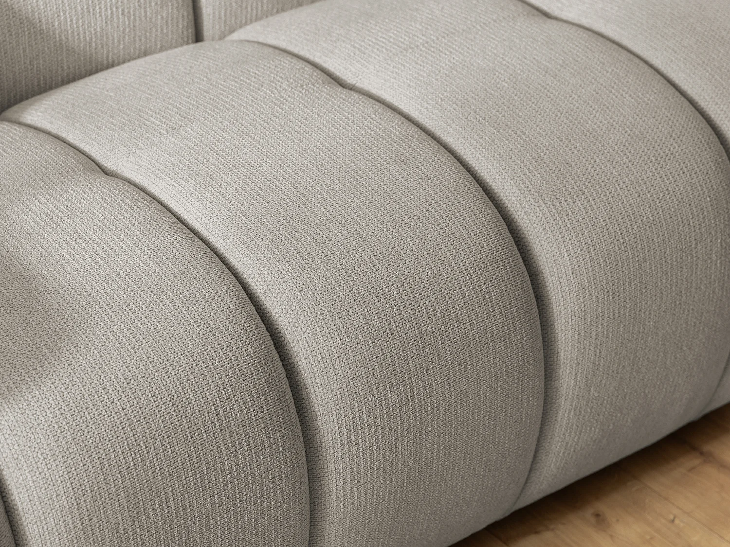 Ensemble de canapés 3+2+1 (3 places, 2 places et fauteuil) en tissu structuré doux, au design moderne et à l’aspect matelassé NUBIRA