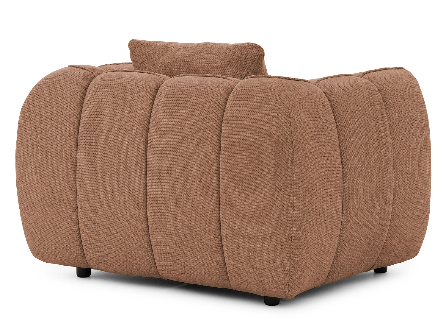 Fauteuil confortable au design moderne, avec un revêtement en tissu texturé doux et un capitonnage profond en style bubble - NUBIRA