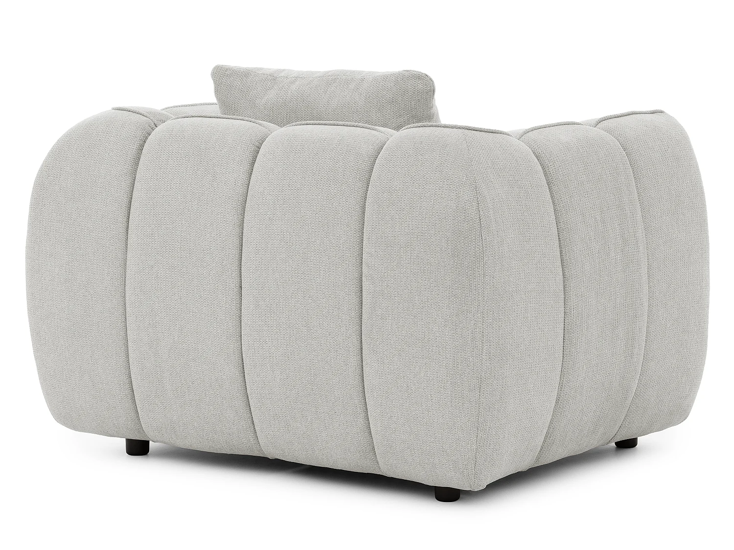 Fauteuil confortable au design moderne, avec un revêtement en tissu texturé doux et un capitonnage profond en style bubble - NUBIRA