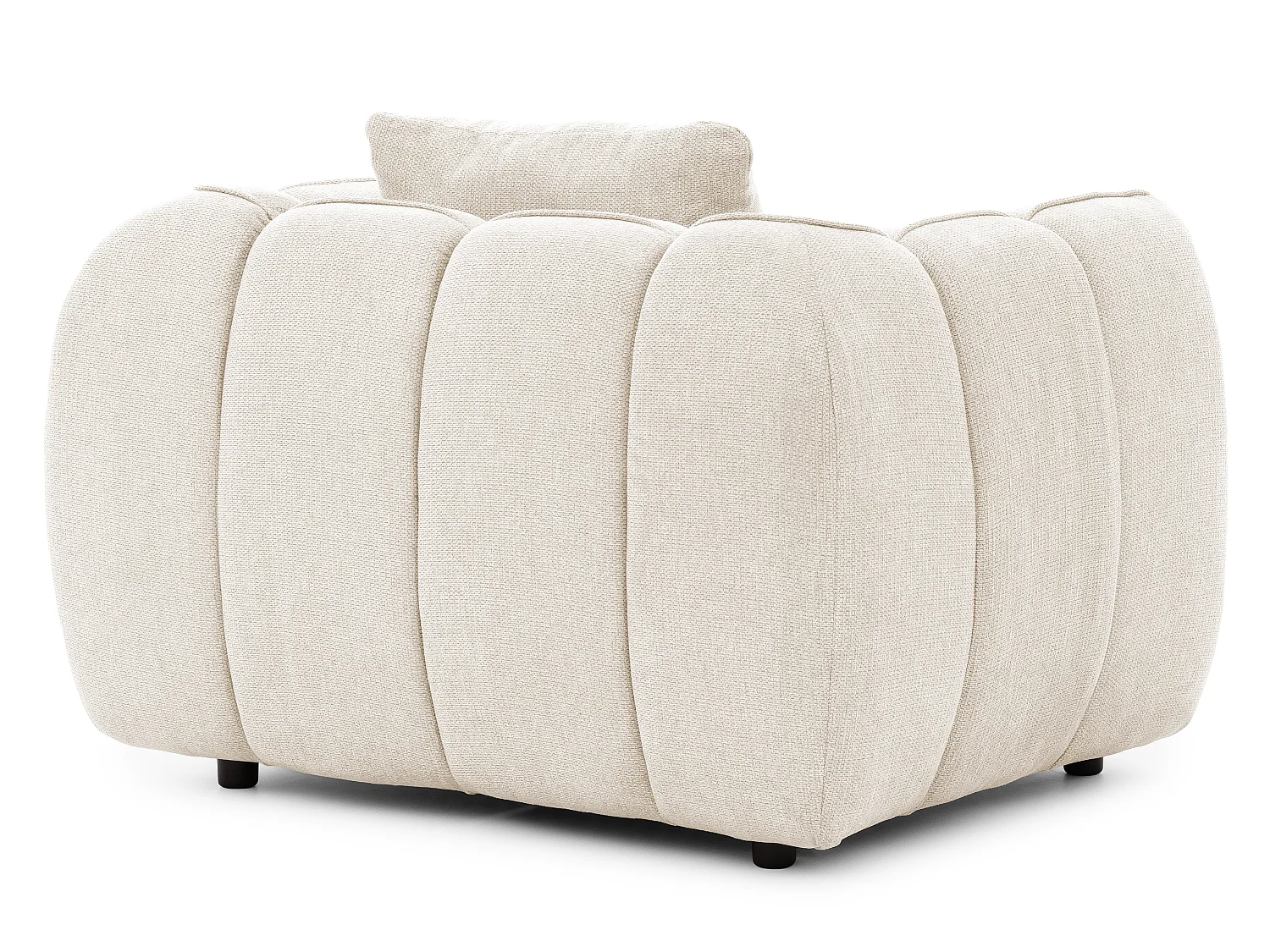 Fauteuil confortable au design moderne, avec un revêtement en tissu texturé doux et un capitonnage profond en style bubble - NUBIRA