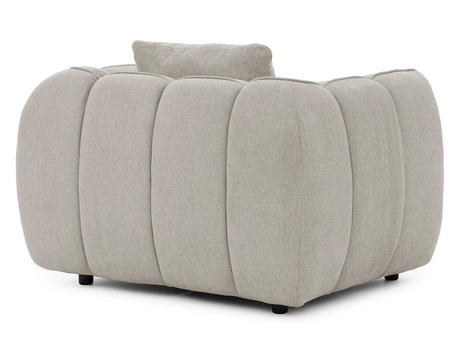 Fauteuil confortable au design moderne, avec un revêtement en tissu texturé doux et un capitonnage profond en style bubble - NUBIRA