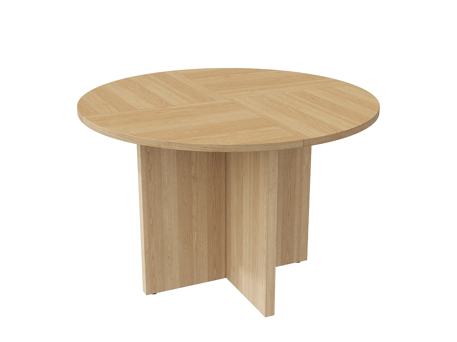 Table de salle à manger ronde 120x120x75cm - 4 à 6 personnes - Style minimaliste - Placage chêne - MDF - Naturel