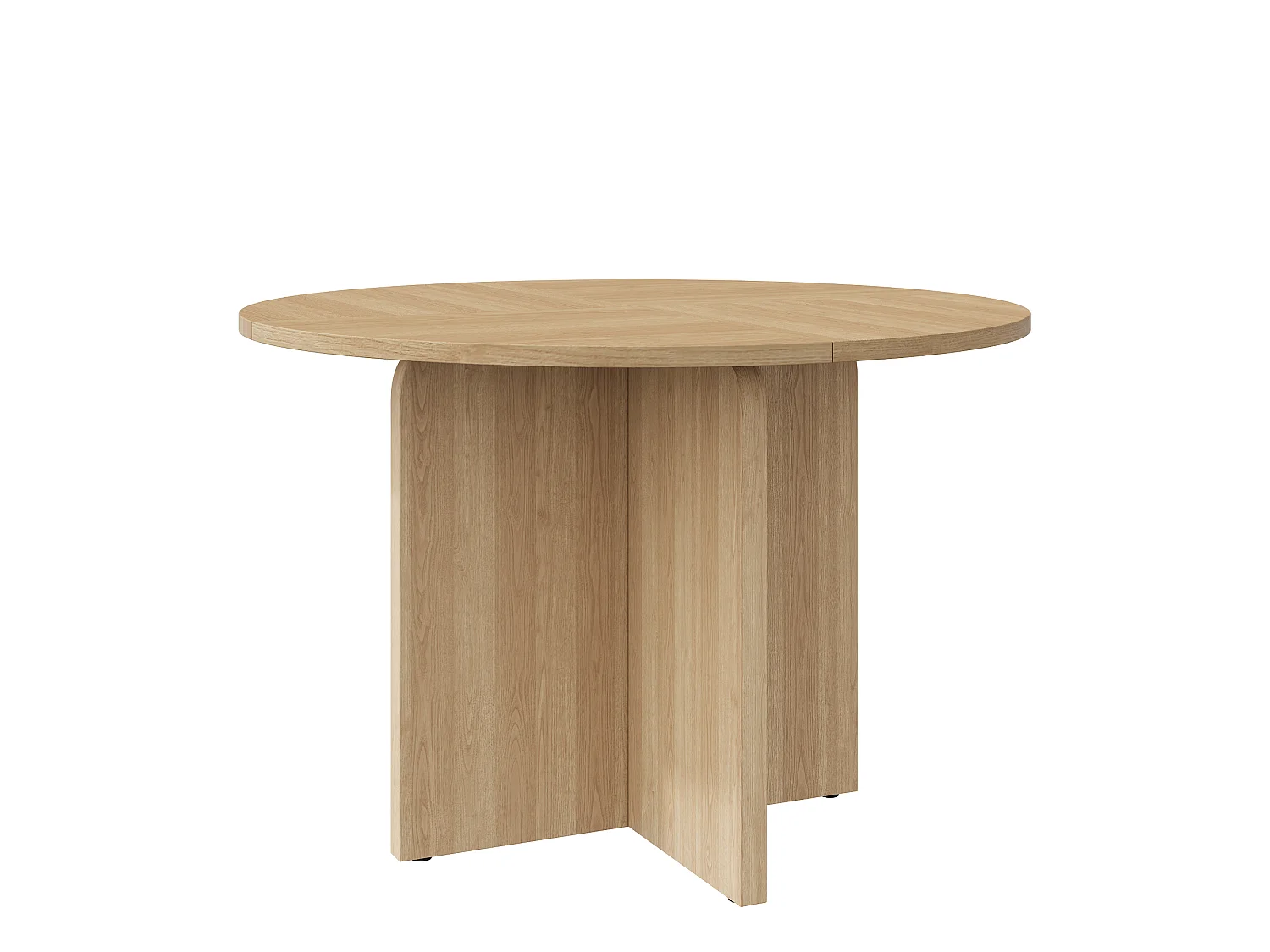 Table de salle à manger ronde 120x120x75cm - 4 à 6 personnes - Style minimaliste - Placage chêne - MDF - Naturel