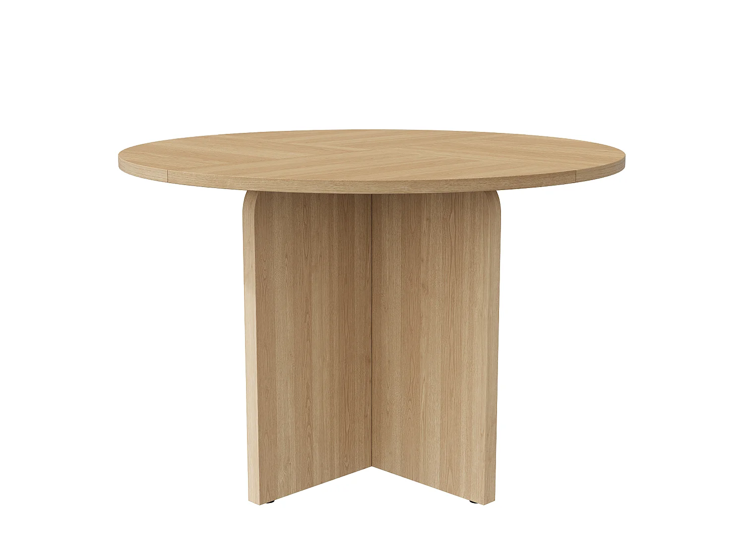 Table de salle à manger ronde 120x120x75cm - 4 à 6 personnes - Style minimaliste - Placage chêne - MDF - Naturel