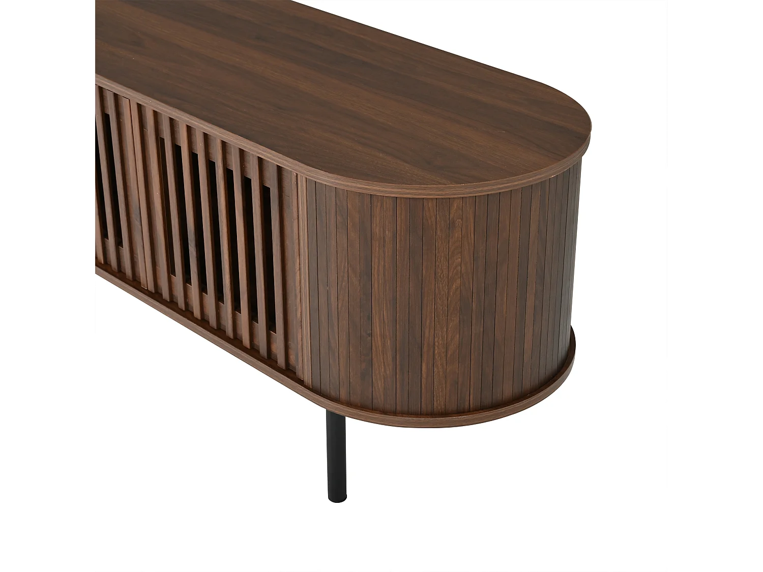 Meuble TV moderne 178x39,5x49,5 cm - 4 portes - Convient aux TV jusqu'à 75 pouces - MDF - Marron